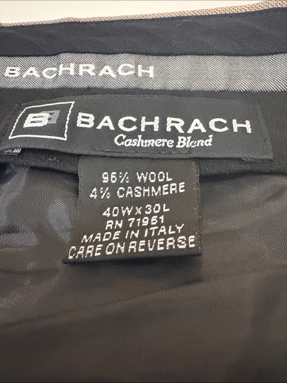 Bachrach Men's Dress Pants in Tan/Brown - Wool/Cashmere Blend - Picture 2 of 3